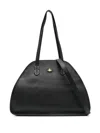 Vivienne Westwood Buckle Leather Shoulder Bag With Curved Silhouette In Black