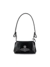 Vivienne Westwood Rectangular Black Handbag With Silver Emblem In Black