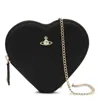 Vivienne Westwood Heart Mini Faux Leather Crossbody Bag In Black 3d Orb