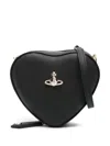 Vivienne Westwood Louise Heart Orb-plaque Crossbody Bag In Black