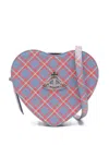 Vivienne Westwood Louise Heart Cross Body Bag In Blue/orange Tartan