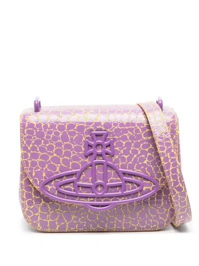 Vivienne Westwood Linda Patent Cross Body Bag In Lilac/yellow