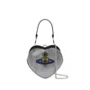 Vivienne Westwood Heart-shaped Crystal-embellished Clutch Bag In Silver