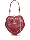 Vivienne Westwood Belle Heart Frame Crocodile-effect Tote Bag In Red