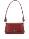 Vivienne Westwood Hazel Medium Red Embossed Croc Shoulder Bag In Red