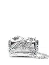 Vivienne Westwood Quilted Foldover Harlequin Patent Chain Strap In Silver