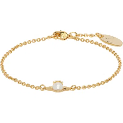 Vivienne Westwood Balbina Bracelet In R313 Gold Cream Pea