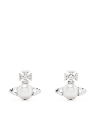 Vivienne Westwood Balbina Earrings Accessories In Platinum/cream