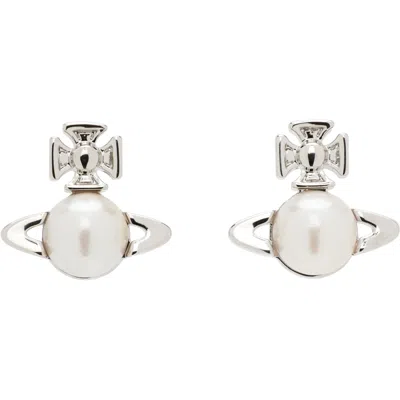 Vivienne Westwood Balbina Earrings In P118 Platinum / Crea