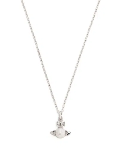 Vivienne Westwood Balbina Pendant Necklace Woman Platinum In Brass In Metallic