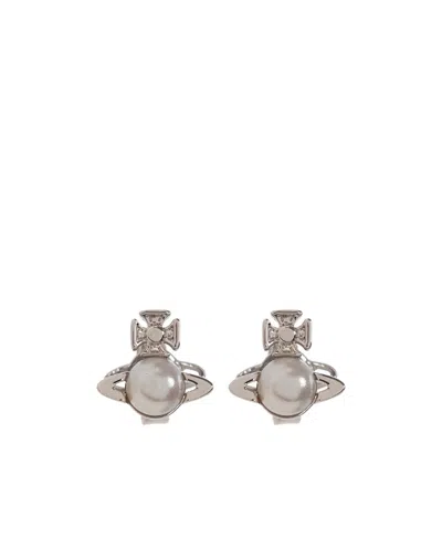 Vivienne Westwood Balbina Stud Earrings In Gray