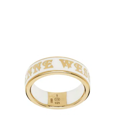 Vivienne Westwood Band Ring In Gold-tone Platinum-plated Recycled Sterling Silver.