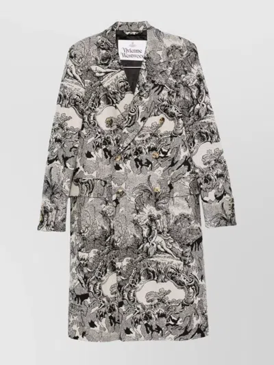 VIVIENNE WESTWOOD BAROQUE PRINT DOUBLE-BREASTED LONG COAT