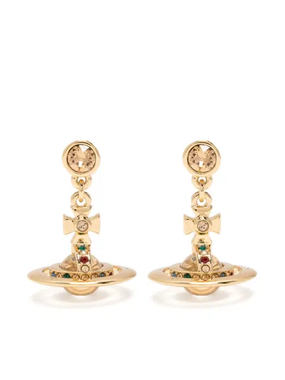 Vivienne Westwood Bas Relief Drop Earrings In Gold