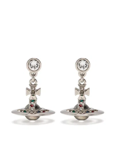 Vivienne Westwood Bas Relief Drop Earrings In Silver