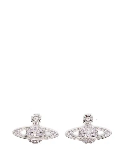 Vivienne Westwood Mini Bas Relief Orb-motif Earrings In Metallic