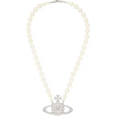 Vivienne Westwood Bas Relief Faux-pearl Necklace In Transparent