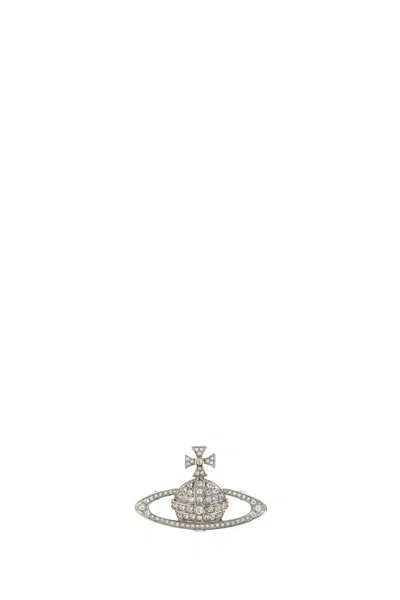 Vivienne Westwood Bas Relief Mini Brooch In Silver