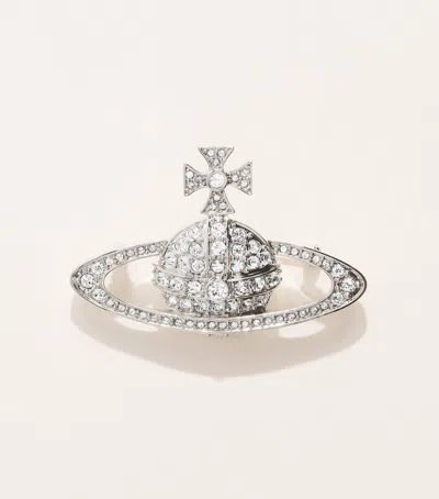 Vivienne Westwood Orb-detail Crystal-embellished Brooch In Silver