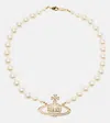 Vivienne Westwood Bas Relief Orb Faux Pearl Choker In White