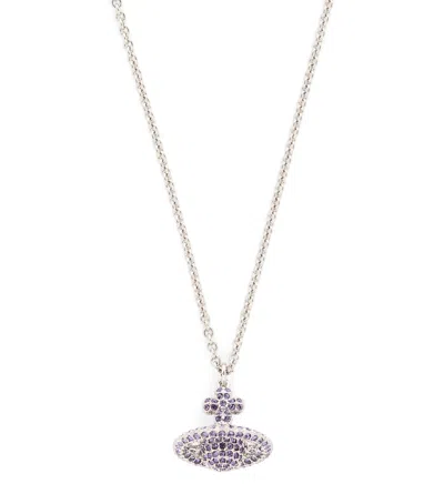 Vivienne Westwood Bas Relief Orb Grace Necklace In Silver