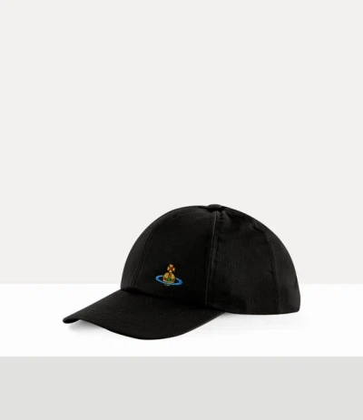 Vivienne Westwood Baseball Cap Cotton Twill Plain Black L/xl Unisex