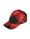 Vivienne Westwood Red & Black Summer Check Cap In Red