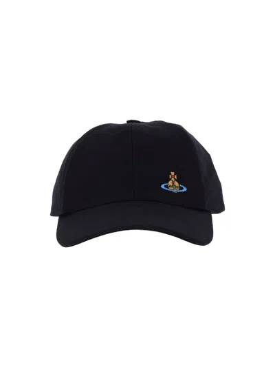 Vivienne Westwood Baseball Cap "orb" In Black
