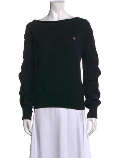 Pre-owned Vivienne Westwood Bateau Neckline Long Sleeve Top In Black