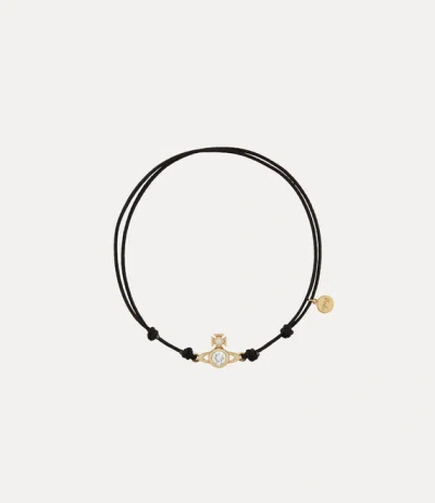 Vivienne Westwood Battersea Cord Bracelet 9k Gold Women In Black