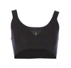 Vivienne Westwood Orb-embroidered Cotton Cropped Top In Black