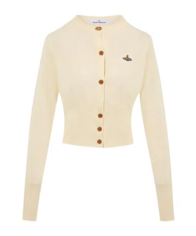 Vivienne Westwood Bea Button Cropped Cardigan In Neutral