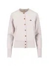 Vivienne Westwood Orb-embellished Virgin-wool Cardigan In Neutral