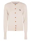 Vivienne Westwood Off-white Bea Ribbed-knit Cardigan In Neutral