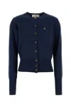Vivienne Westwood Navy Bea Cropped Cardigan In Blue