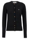 Vivienne Westwood Fitted Black Cardigan With Silk-wool Blend In Black