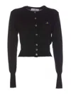 Vivienne Westwood Orb Embroidered Knit Cardigan In Black