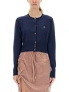 Vivienne Westwood Navy Bea Cropped Cardigan In Blue