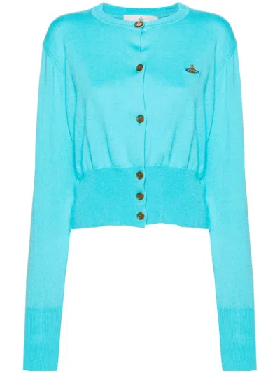 Vivienne Westwood Cardigan Mit Orb-stickerei In Azure