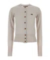 Vivienne Westwood Orb-embellished Virgin-wool Cardigan In Gray