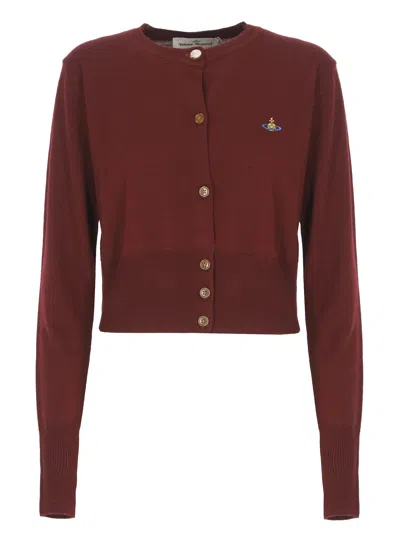 Vivienne Westwood Bea Cardigan In Burgundy