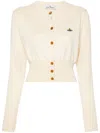 Vivienne Westwood Bea Cardigan Crewneck Long Sleeves In Neutrals