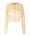 Vivienne Westwood Bea Cardigan Crewneck Long Sleeves In Nude