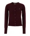 Vivienne Westwood Wool Cardigan With Long Sleeves And Crew Neck In Red