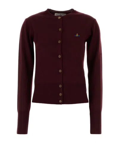 VIVIENNE WESTWOOD ORB-EMBELLISHED VIRGIN-WOOL CARDIGAN