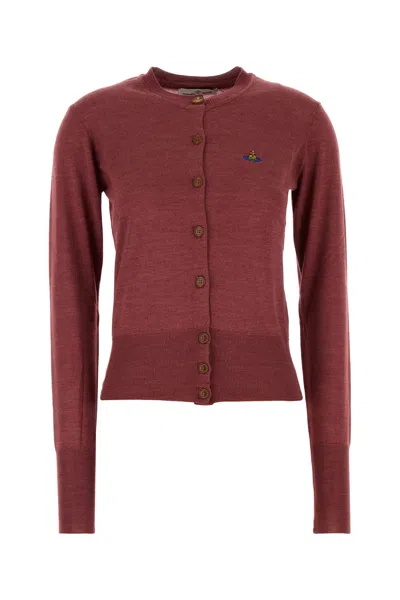 VIVIENNE WESTWOOD VIVIENNE WESTWOOD TIZIANO RED WOOL BLEND BEA CARDIGAN