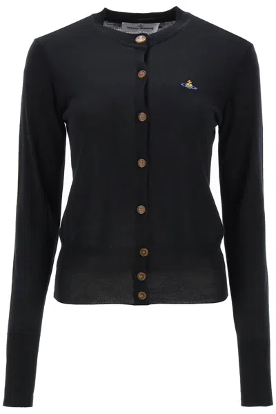 VIVIENNE WESTWOOD BEA CARDIGAN WITH EMBROIDERED LOGO