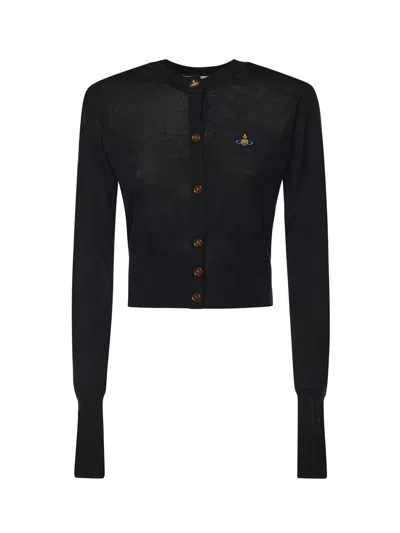 Vivienne Westwood Bea Cardigan With Logo In Black