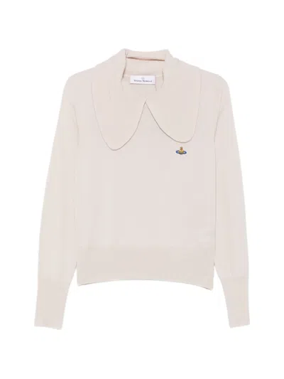 Vivienne Westwood Bea Collared Sweater In Neutral