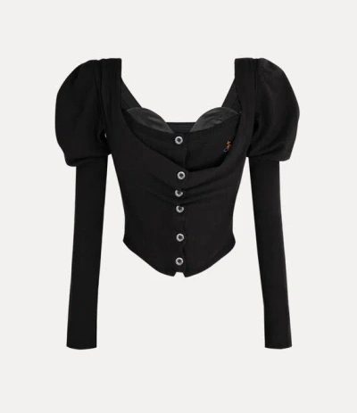VIVIENNE WESTWOOD BEA CORSET CARDIGAN WOOL BLACK 38 WOMEN